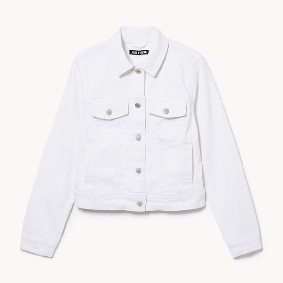 Joe Fresh White Denim Jacket Plus Size 3X - Picture 3 of 9